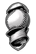 baseball seams cut open tattoo design idea