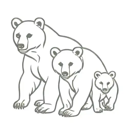 3 bear cubs tattoo design idea