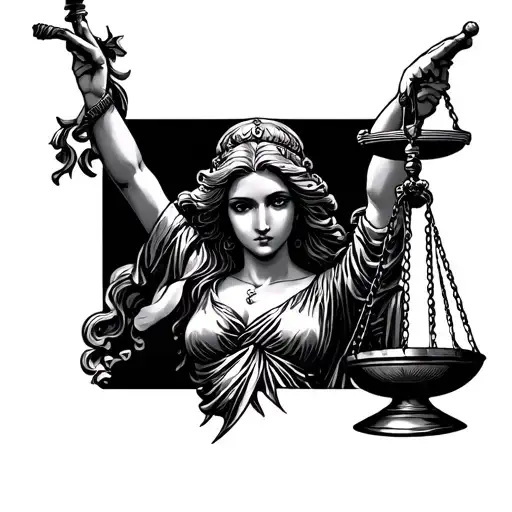 lady justice tattoo design idea