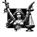 lady justice tattoo design idea