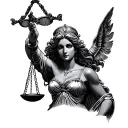 lady justice tattoo design idea