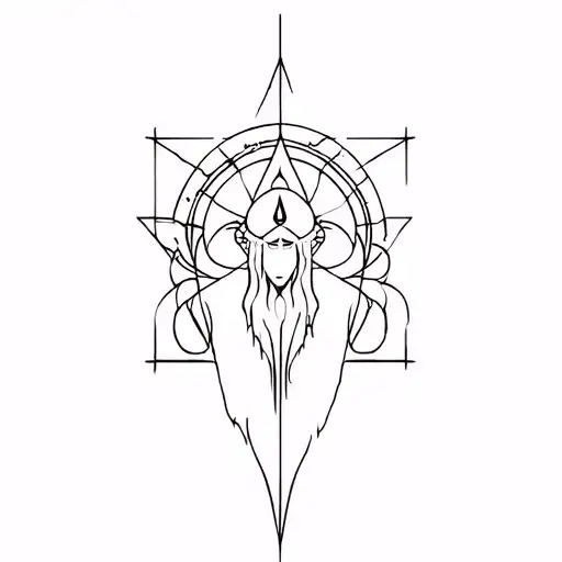 Magic, esotericism, mythology tattoo design idea
