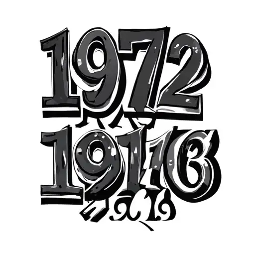 incorporate these three years. 1972, 1983, 2010. simple just words and numbers tattoo design idea