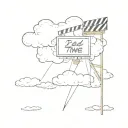 huge looming clouds and distant clapperboard with the words big clouds take two written on it  tattoo design idea