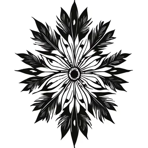 Cherokee Indian feathers tattoo design idea