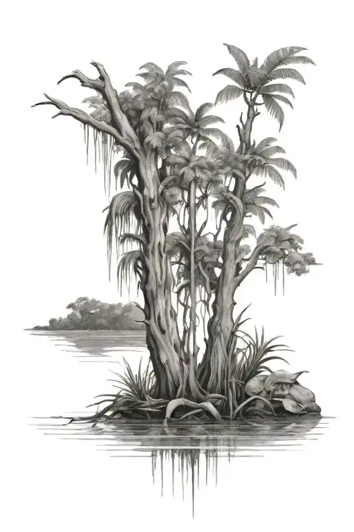 Louisiana swamp tattoo design idea