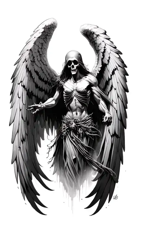 apocalypse death angel tattoo design idea