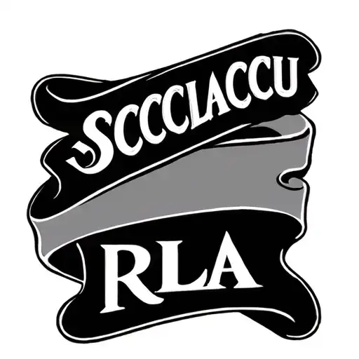 "SSCCSLACCU RLAA" scroll tattoo design idea