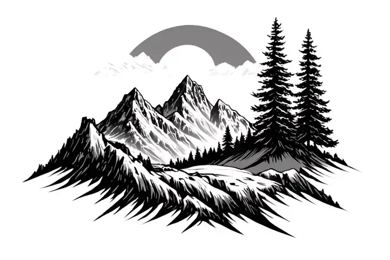 Mountain Christianity tattoo design idea