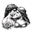 Adonis and Aphrodite tattoo design idea