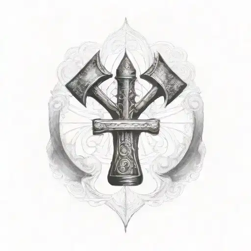 firefighter axe with Isaiah 6:8 Bible verse tattoo design idea