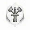 firefighter axe with Isaiah 6:8 Bible verse tattoo design idea