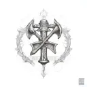 firefighter axe with Isaiah 6:8 Bible verse tattoo design idea