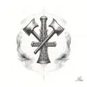 firefighter axe with Isaiah 6:8 Bible verse tattoo design idea