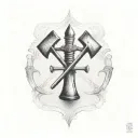 firefighter axe with Isaiah 6:8 Bible verse tattoo design idea