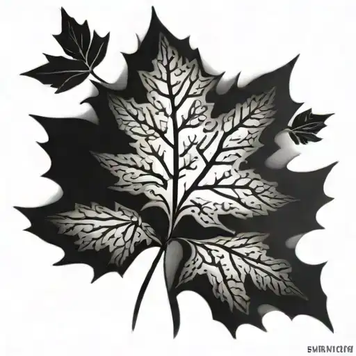 maple leaf tattoo design idea