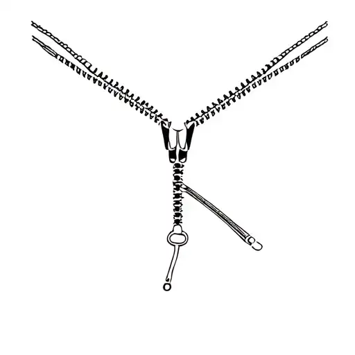 zipper tattoo design idea