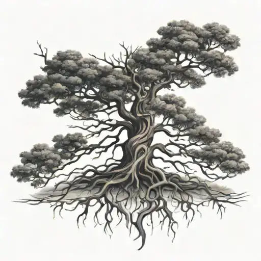 posion tree intertwined tattoo design idea
