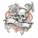 Love is pain  tattoo design idea