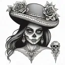 the catrina mexican woman tattoo design idea