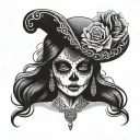 the catrina mexican woman tattoo design idea