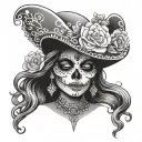 the catrina mexican woman tattoo design idea