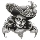 the catrina mexican woman tattoo design idea