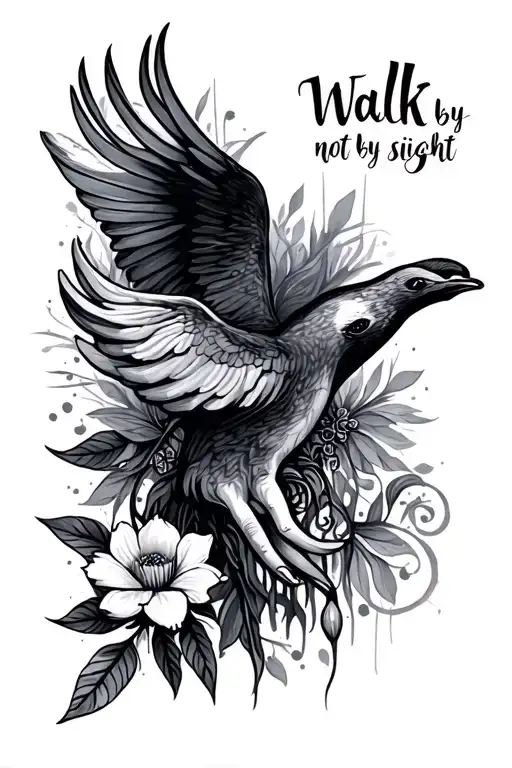 walk by faith not by sight tattoo design idea