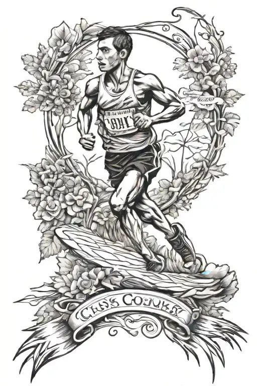 cross country runner tattoo for memorial tattoo for dad tattoo design idea