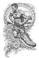 cross country runner tattoo for memorial tattoo for dad tattoo design idea