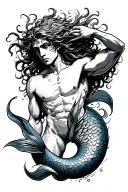 merman tattoo design idea