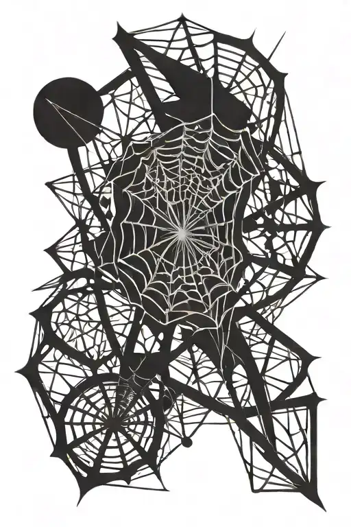 spider web, minimalist, abstract, negative space, no spider tattoo design idea