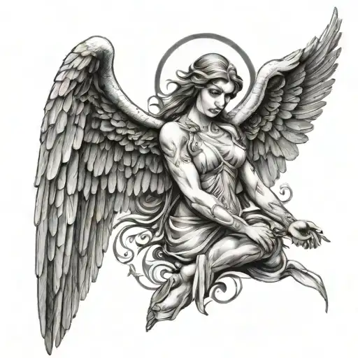 gabriel arch angel tattoo design idea