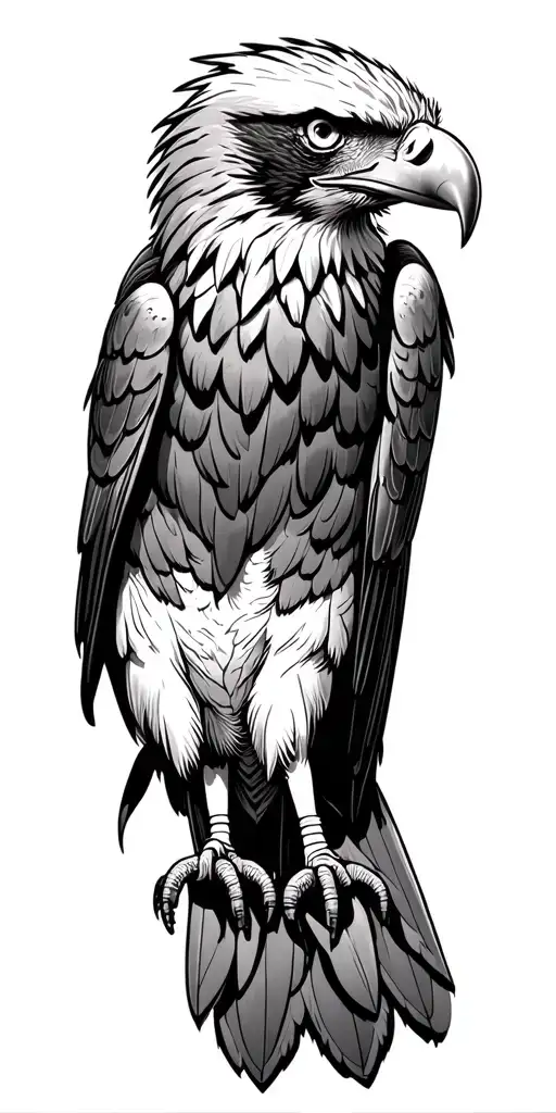 Outdoor scene featuring an eagle tattoo design idea