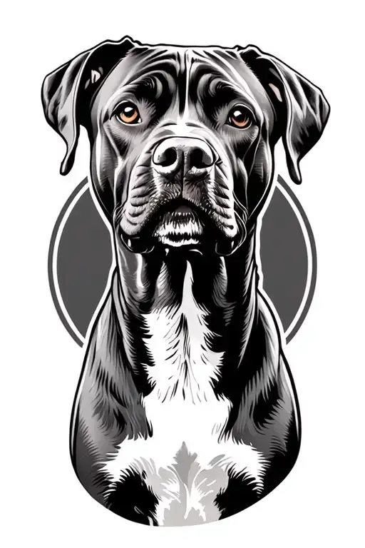 Rhodesian Ridgeback dog playing tattoo design idea
