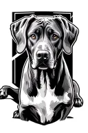 Rhodesian Ridgeback dog playing tattoo design idea