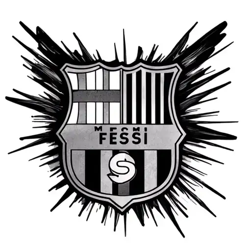 I need a complex meaning ful ratio with messi, barca, Argentina, 18/12/2022 as hidden elements in it. tattoo design idea