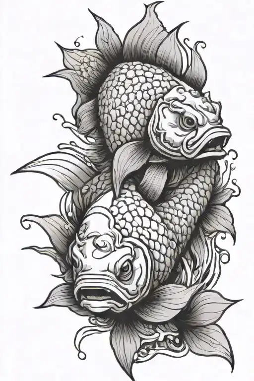 Juggernaut Dota 2 koi fish tattoo design idea