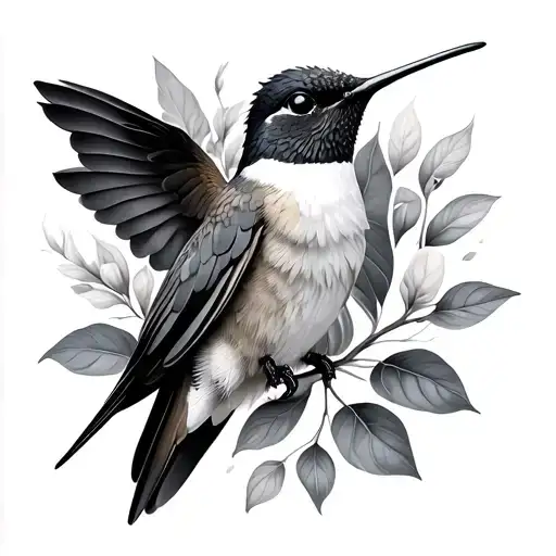 Cataleya hummingbird tattoo design idea