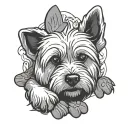 Westie dog paw print tattoo design idea