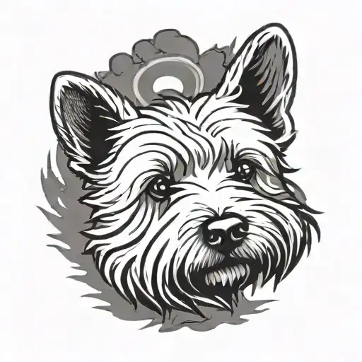 Westie dog paw print tattoo design idea