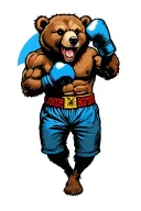 bear boxing fighter tattoo design idea