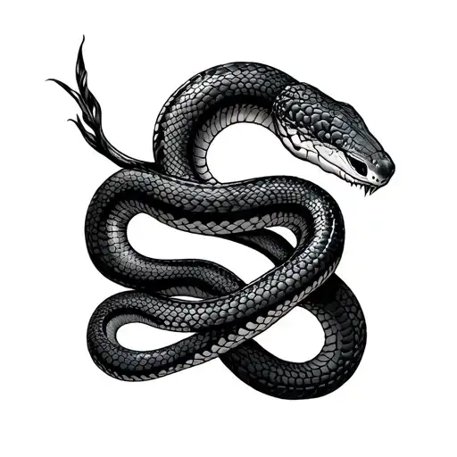 twin snake tattoo design idea