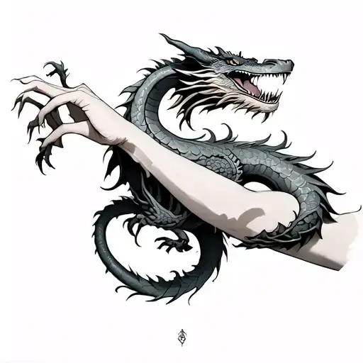 Dragon Wrapped Around Arm tattoo design idea