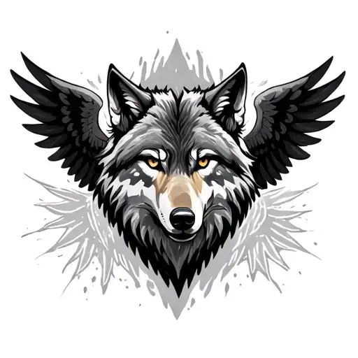 Wolf With Wings tattoo design idea
