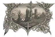 Valley of Death Catholic tattoo design idea