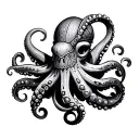 Viking Octopus tattoo design idea