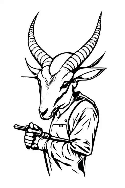 capricorn welder working tattoo design idea