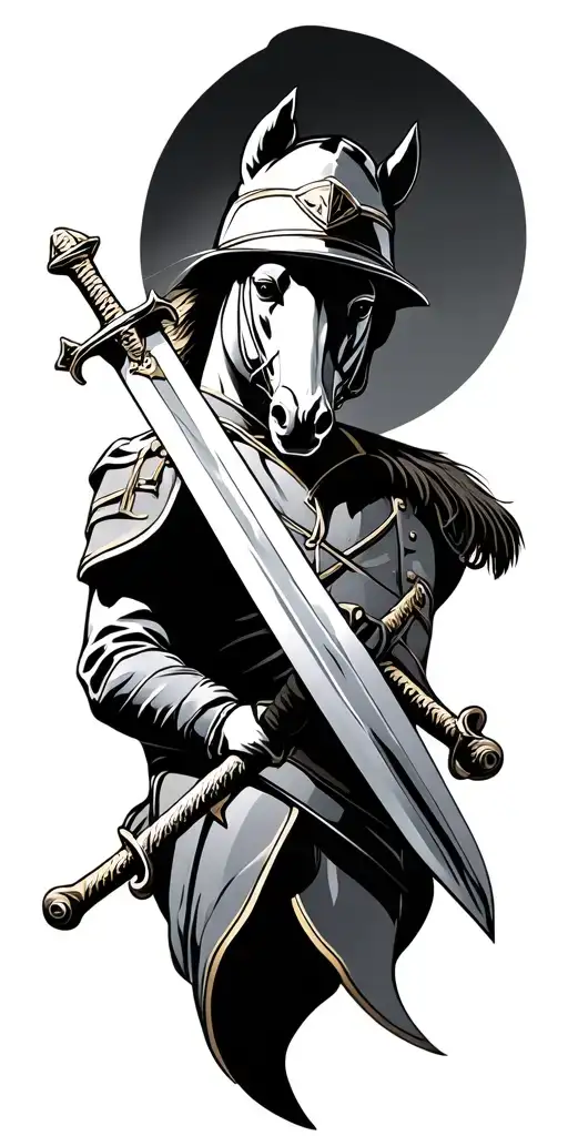 household cavalry crossed sabers tattoo design idea
