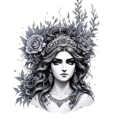 Goddess Calliope tattoo design idea